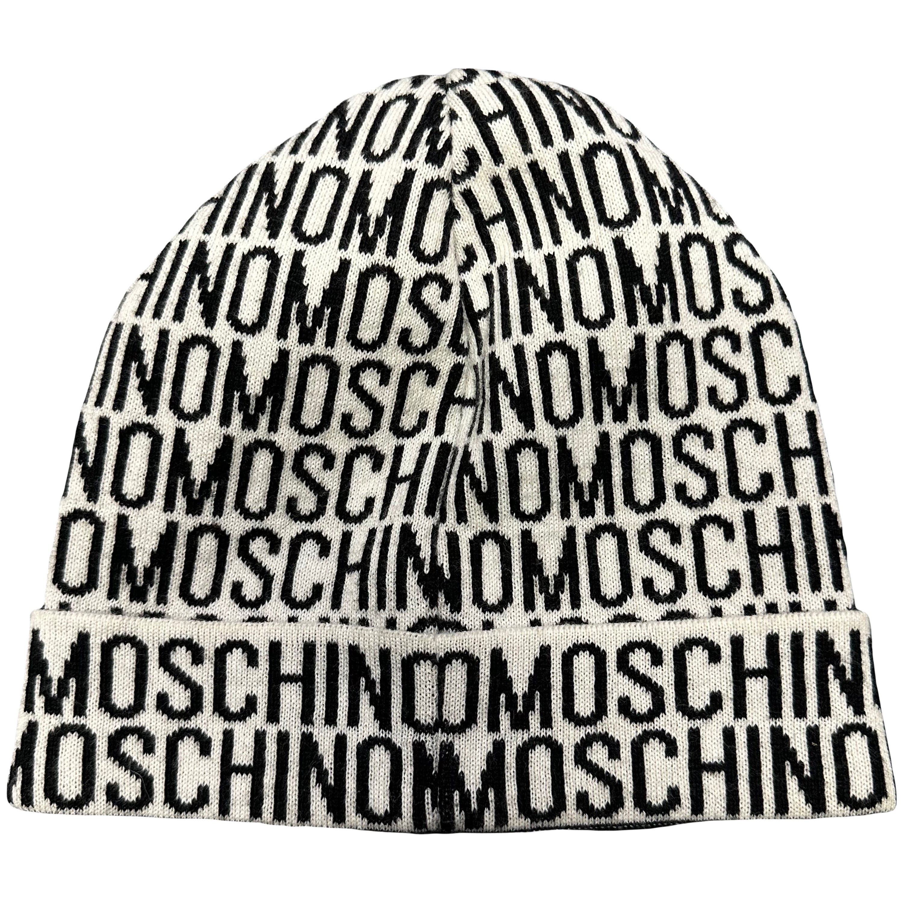 Moschino Monogram Beanie In White ( OS )