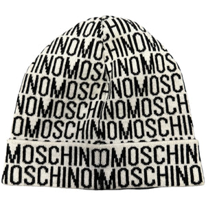 Moschino Monogram Beanie In White ( OS )