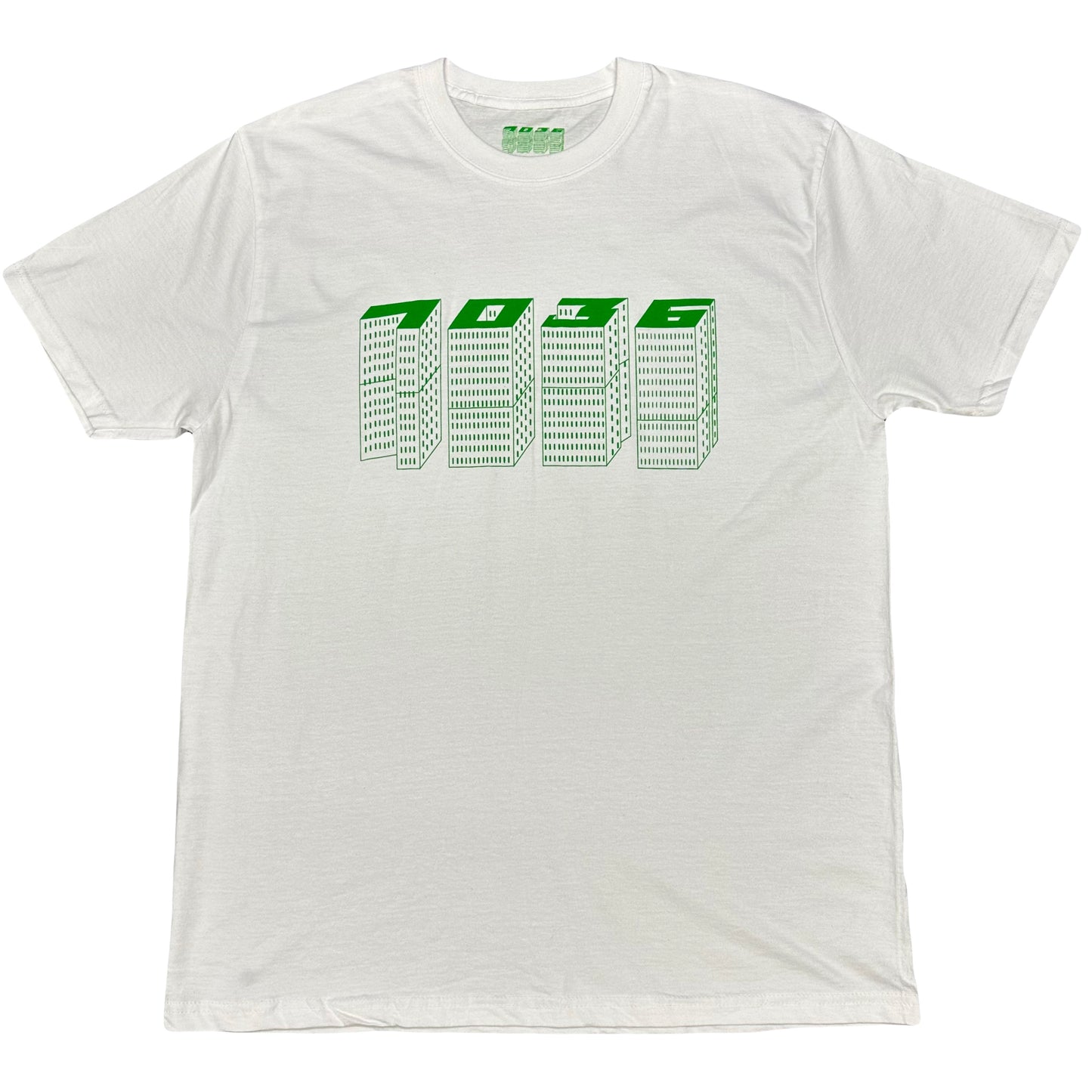 1036 High Rise Tee In White & Green ( 2024 )