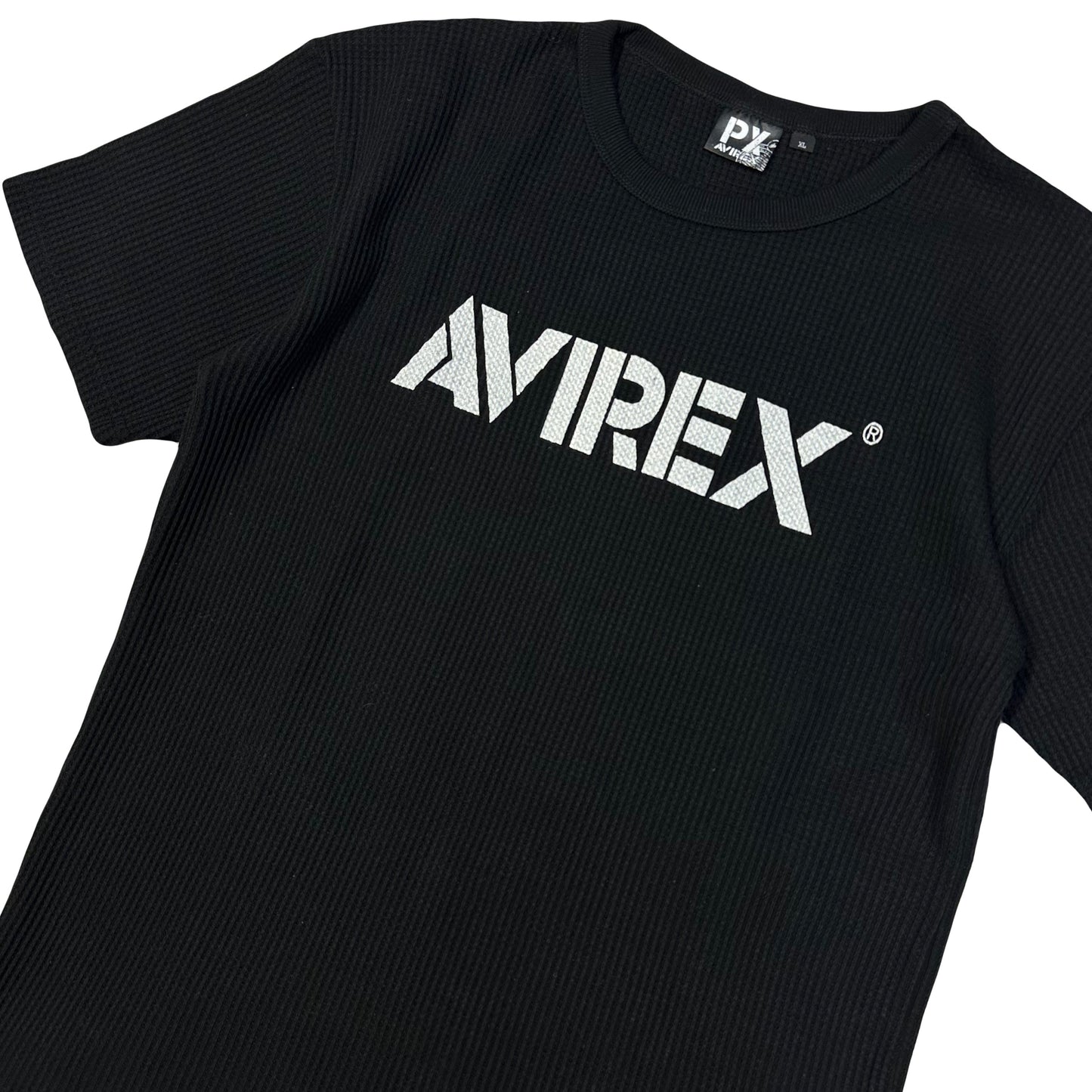 Avirex Spellout Waffle T-Shirt In Black ( XL )