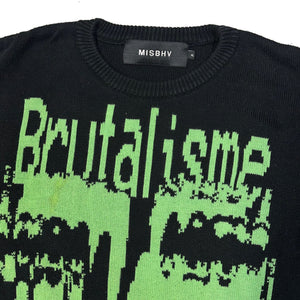 Misbhv Brutalisme Knitted Sweatshirt In Black & Green ( XL )