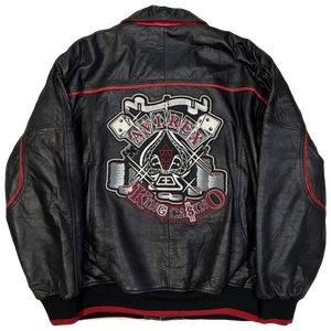 Avirex ‘King Casino’ Leather Jacket In Black & Red ( L )