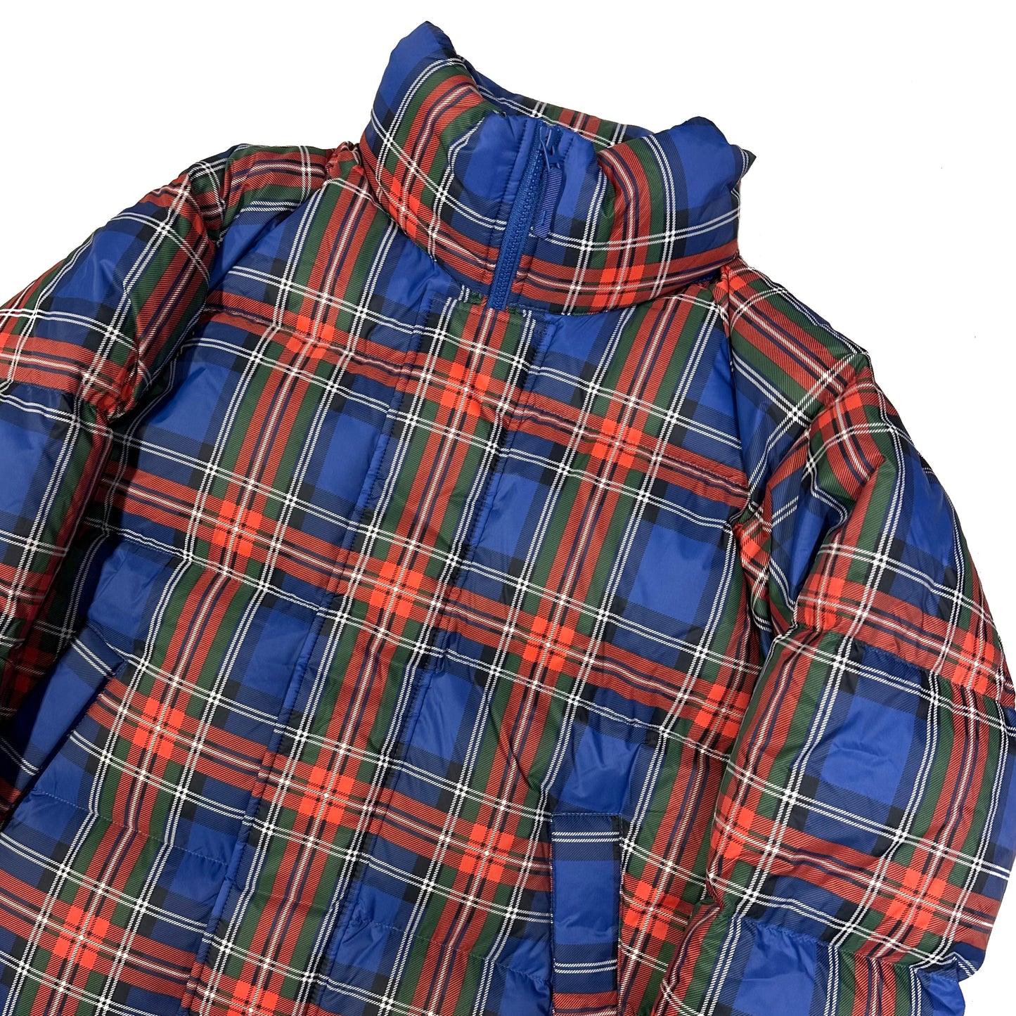 JW Anderson X Uniqlo Plaid Puffer Jacket In Blue ( M )