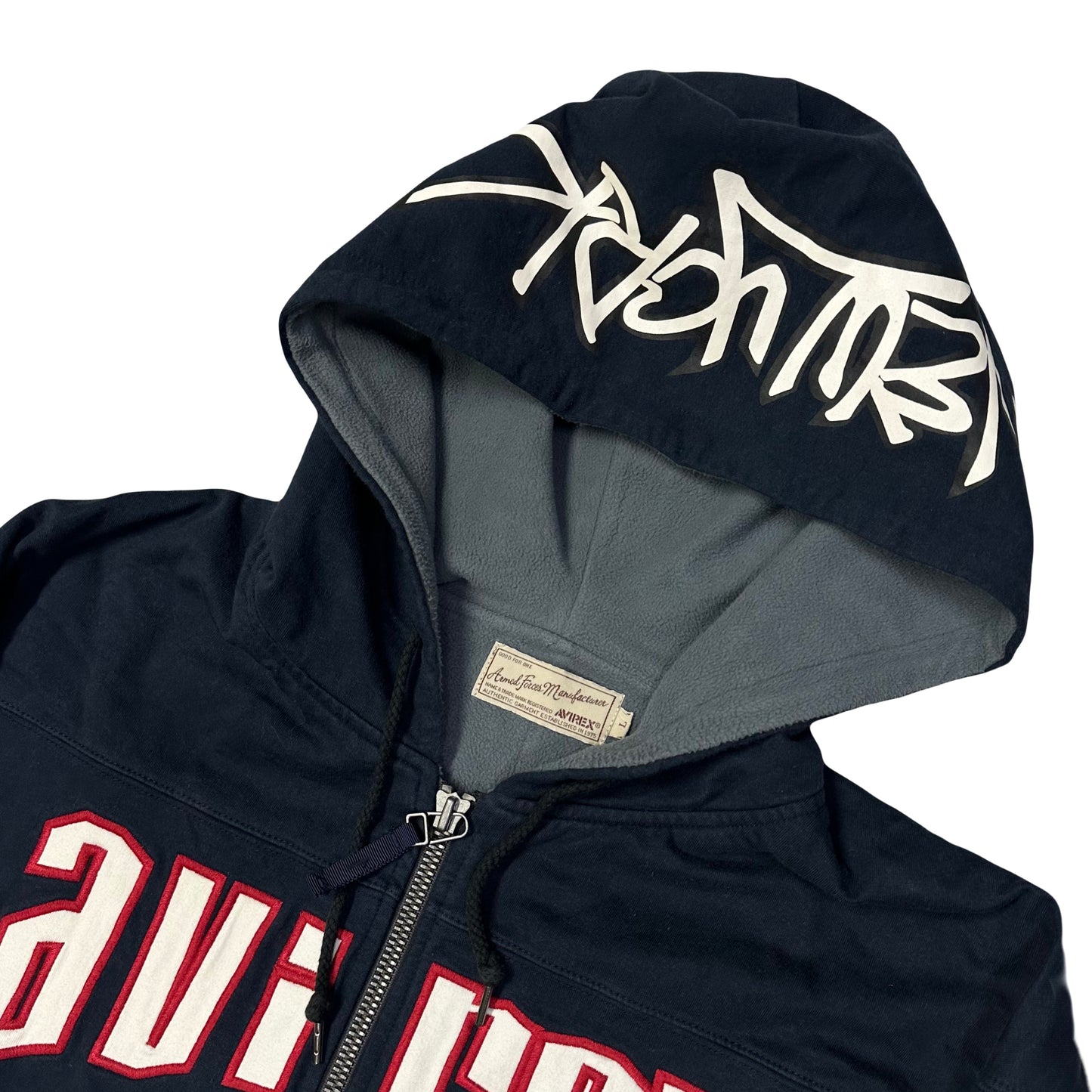 Avirex Spellout NY Hoodie In Navy ( L )