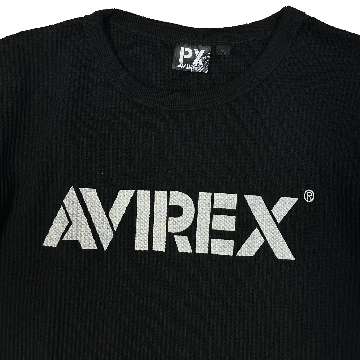 Avirex Spellout Waffle T-Shirt In Black ( XL )