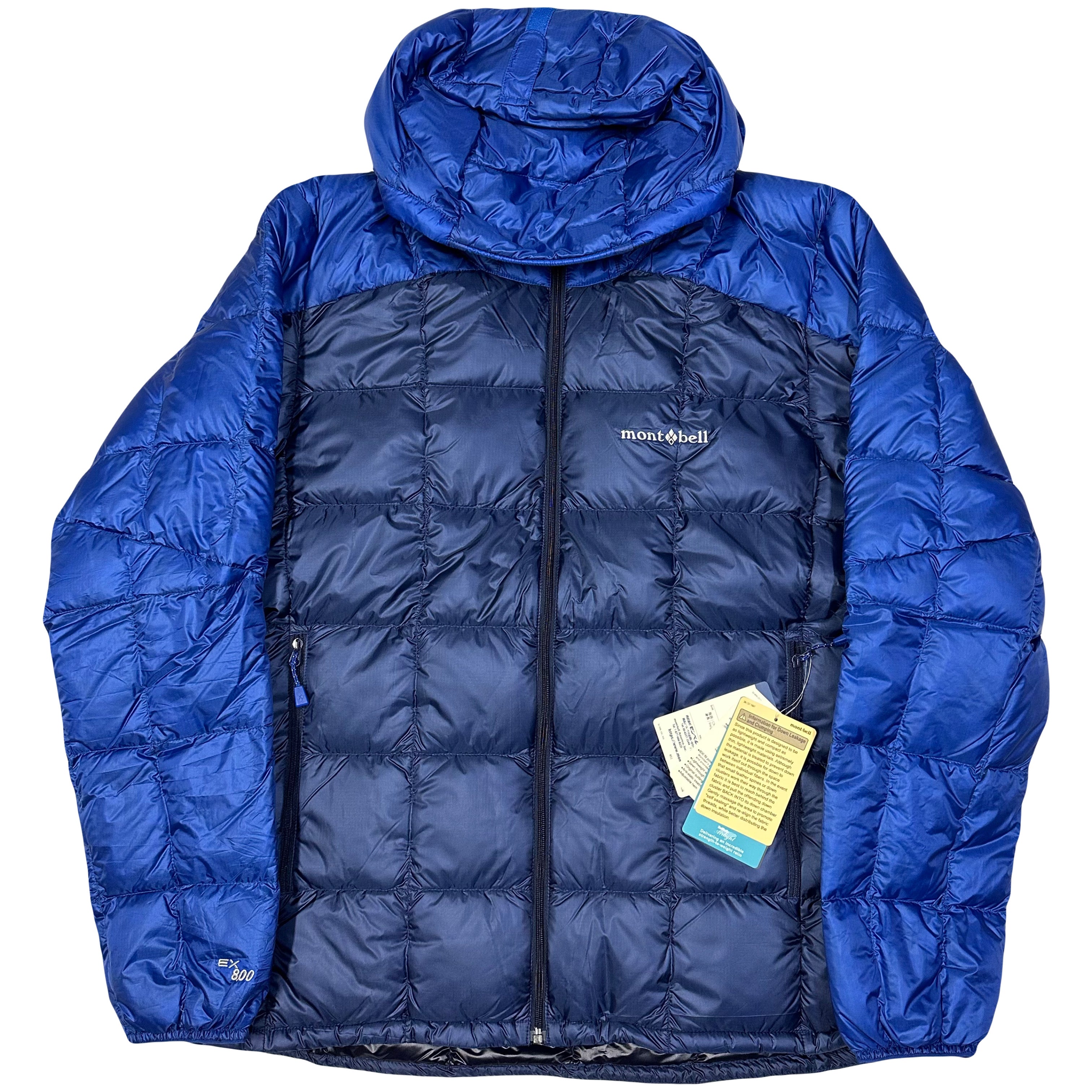 Montbell EX 800 Two Tone Square Stitch Down Puffer Jacket In Blue ( M )