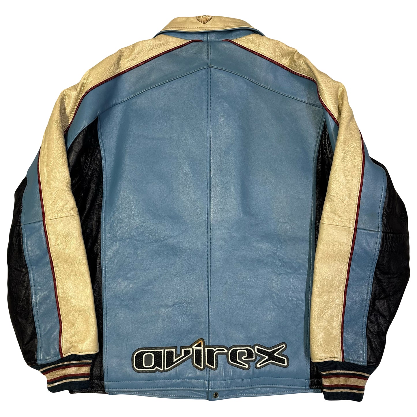 Avirex Leather Jacket In Blue ( XL )