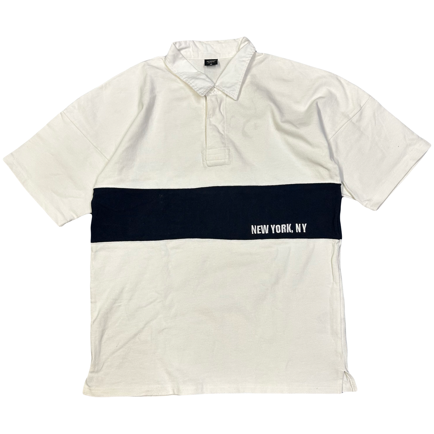 Avirex N.Y Spellout Polo In White ( M )