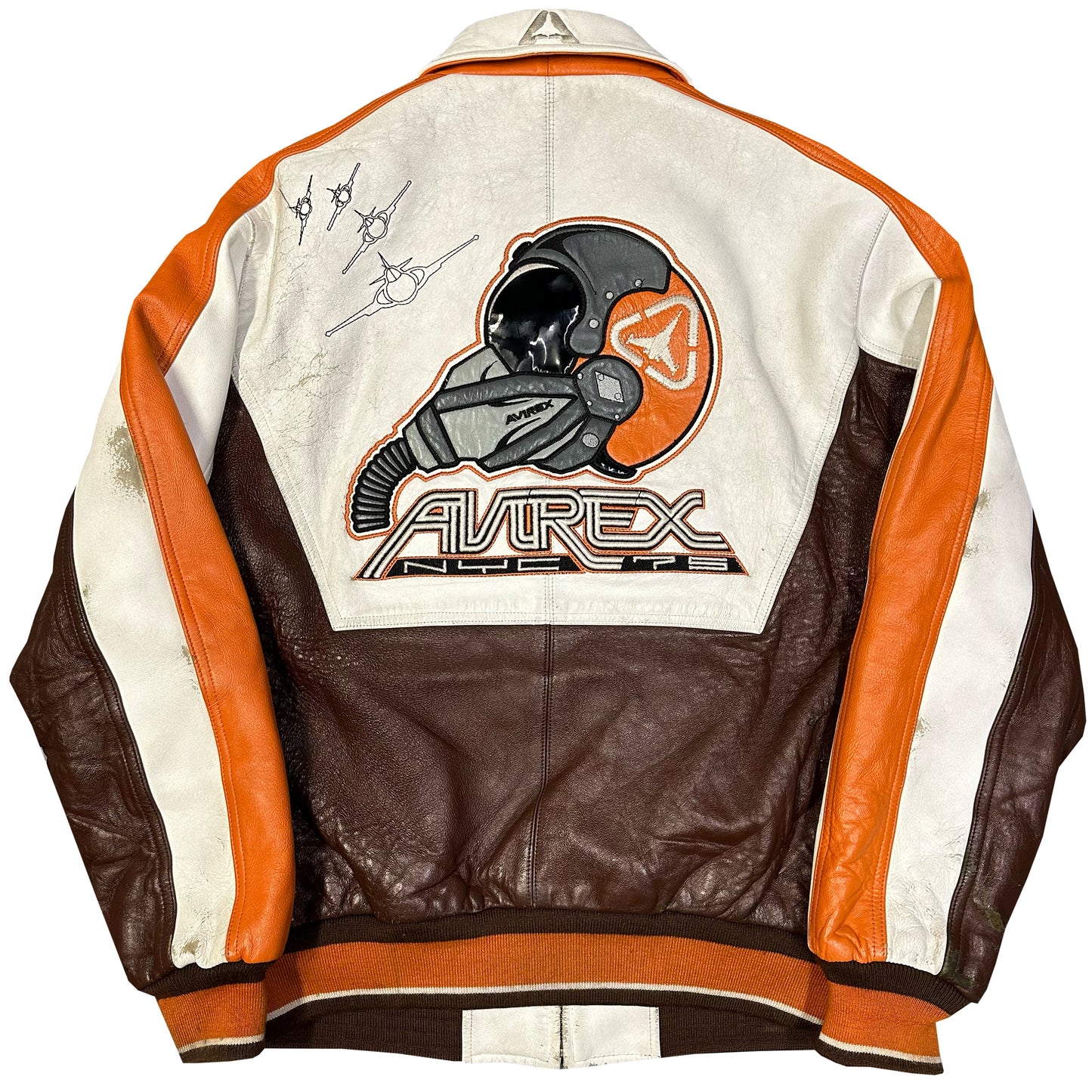 ARCHIVE Avirex Fighter Jet Leather Jacket ( L )