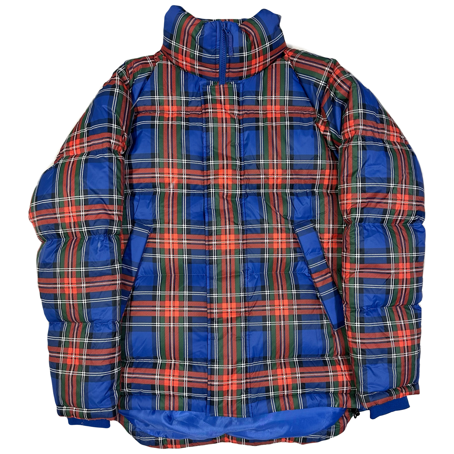 JW Anderson X Uniqlo Plaid Puffer Jacket In Blue ( M )