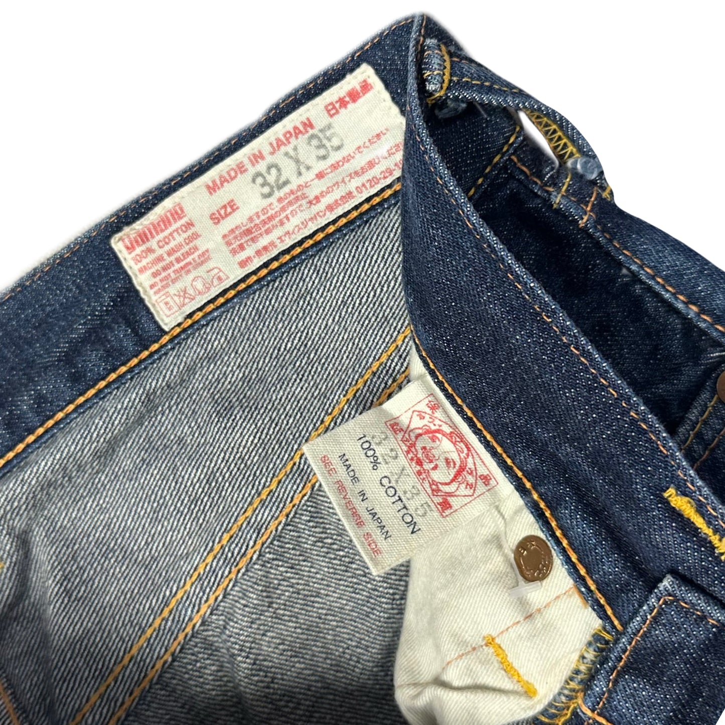 Evisu Selvedge Jeans With Double Pink Daicocks ( W32 )