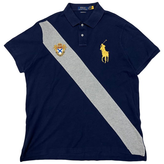 Ralph Lauren Polo In Navy & Grey ( XL )