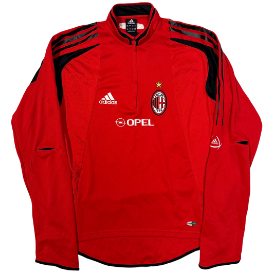 Adidas 2004/05 AC Milan Training Quarterzip Top In Red ( M )