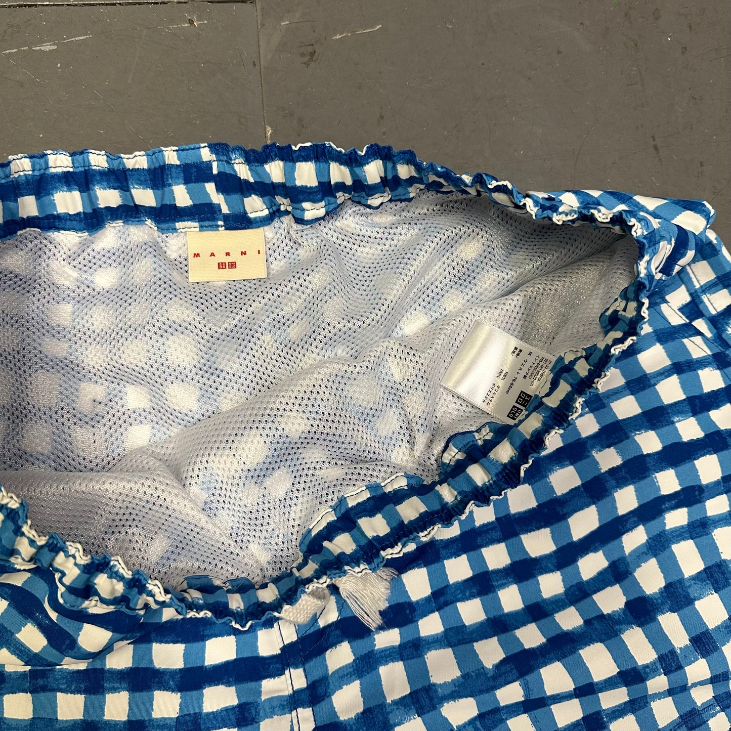 Uniqlo X Marni Check Shorts In Blue ( M )