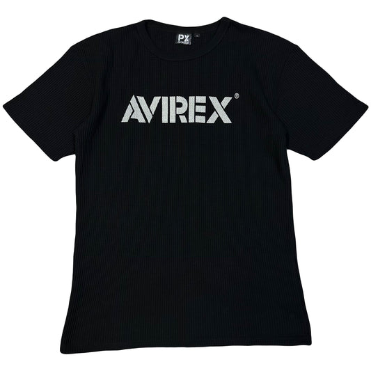 Avirex Spellout Waffle T-Shirt In Black ( XL )