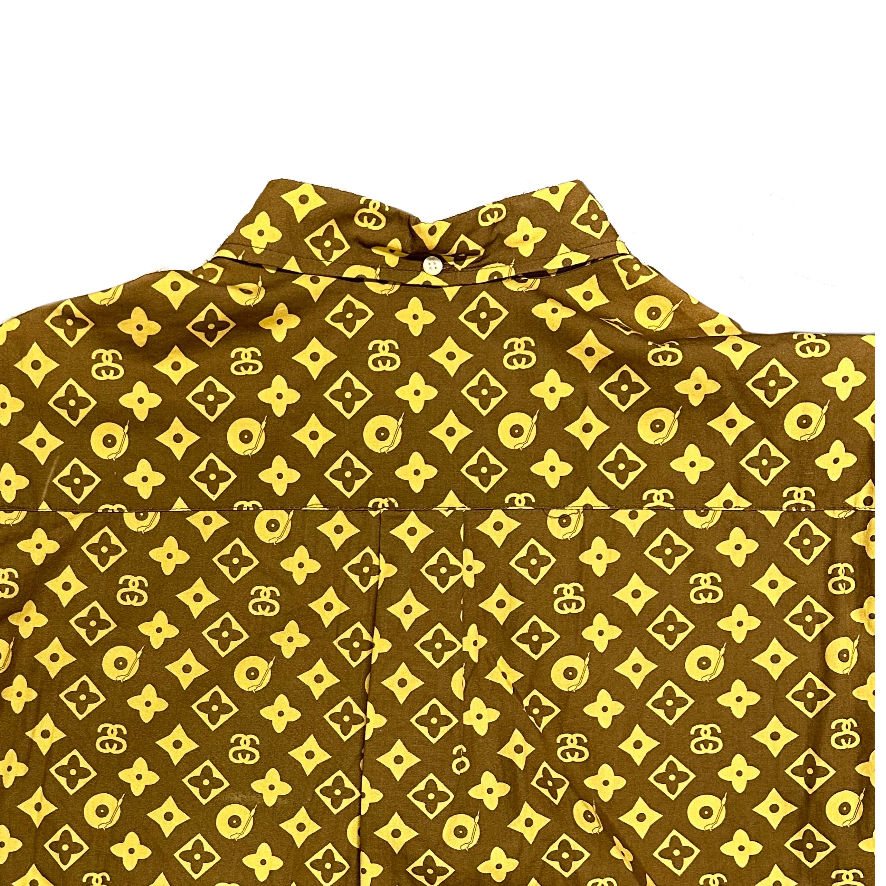 Stüssy Louis Vuitton Parody Long Sleeve Shirt In Brown ( L )