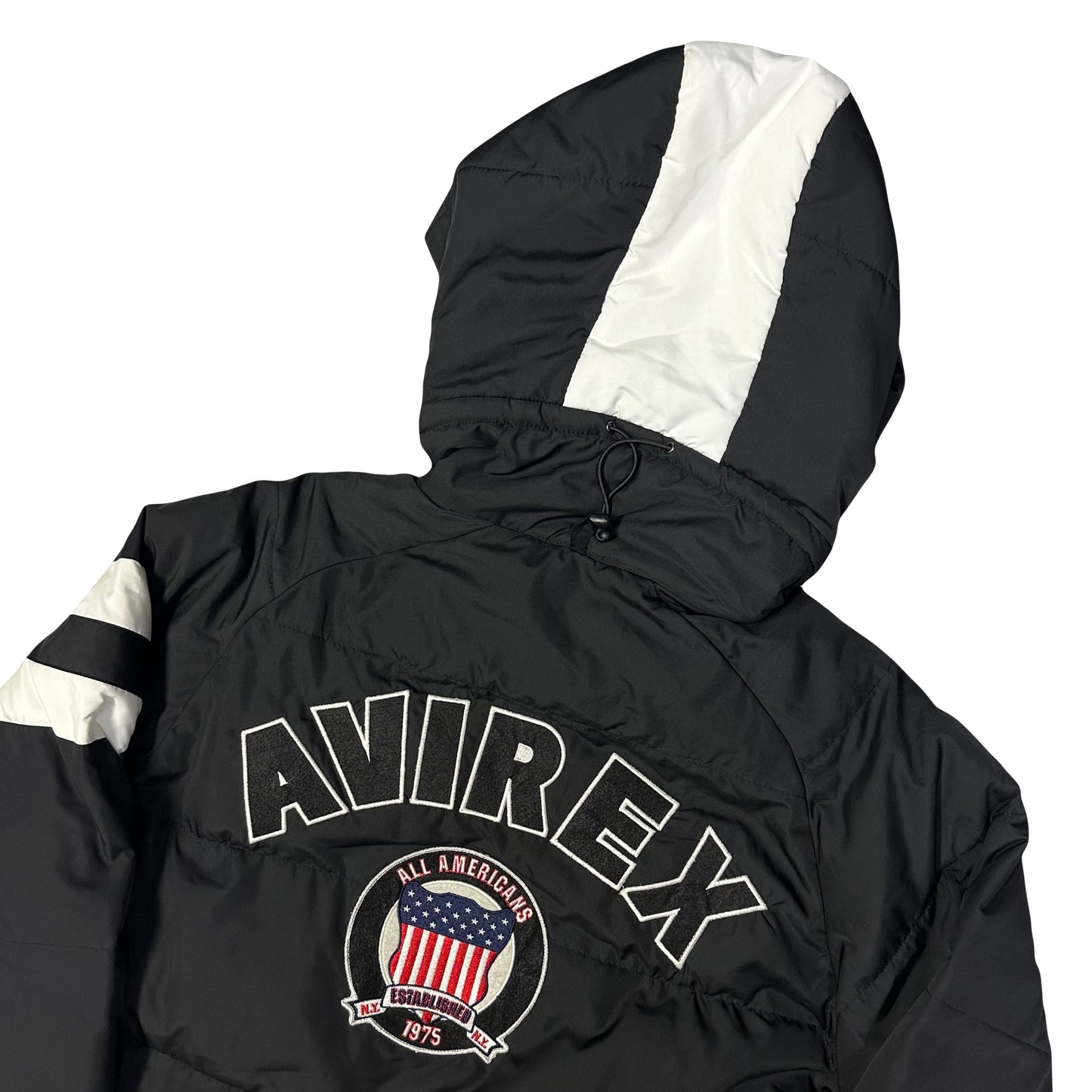 Avirex Spell Out Puffer Jacket In Black ( XL )