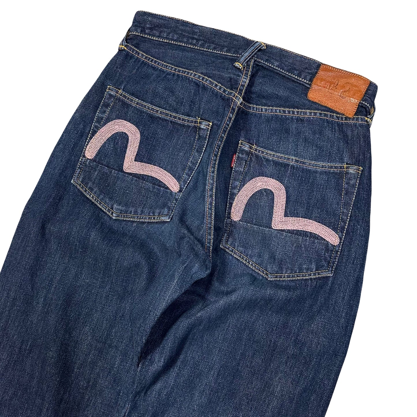 Evisu Selvedge Jeans With Double Pink Daicocks ( W32 )