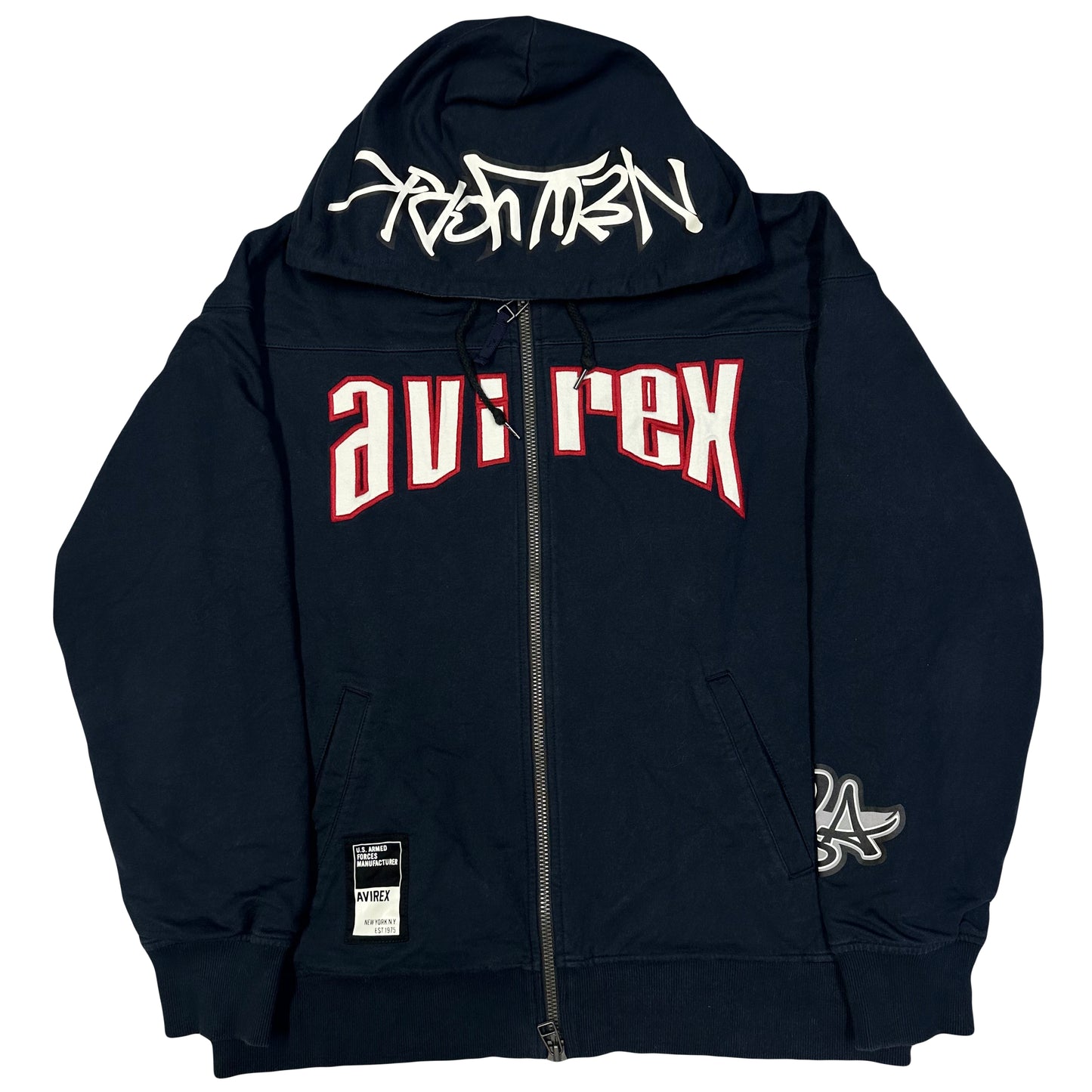 Avirex Spellout NY Hoodie In Navy ( L )