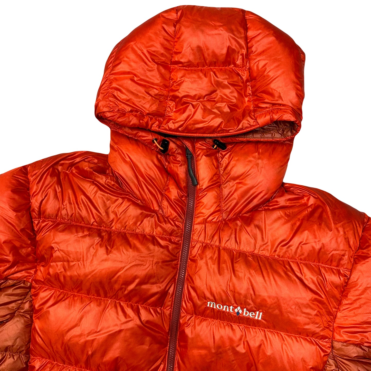 Montbell Puffer Jacket In Orange & Red ( XL )