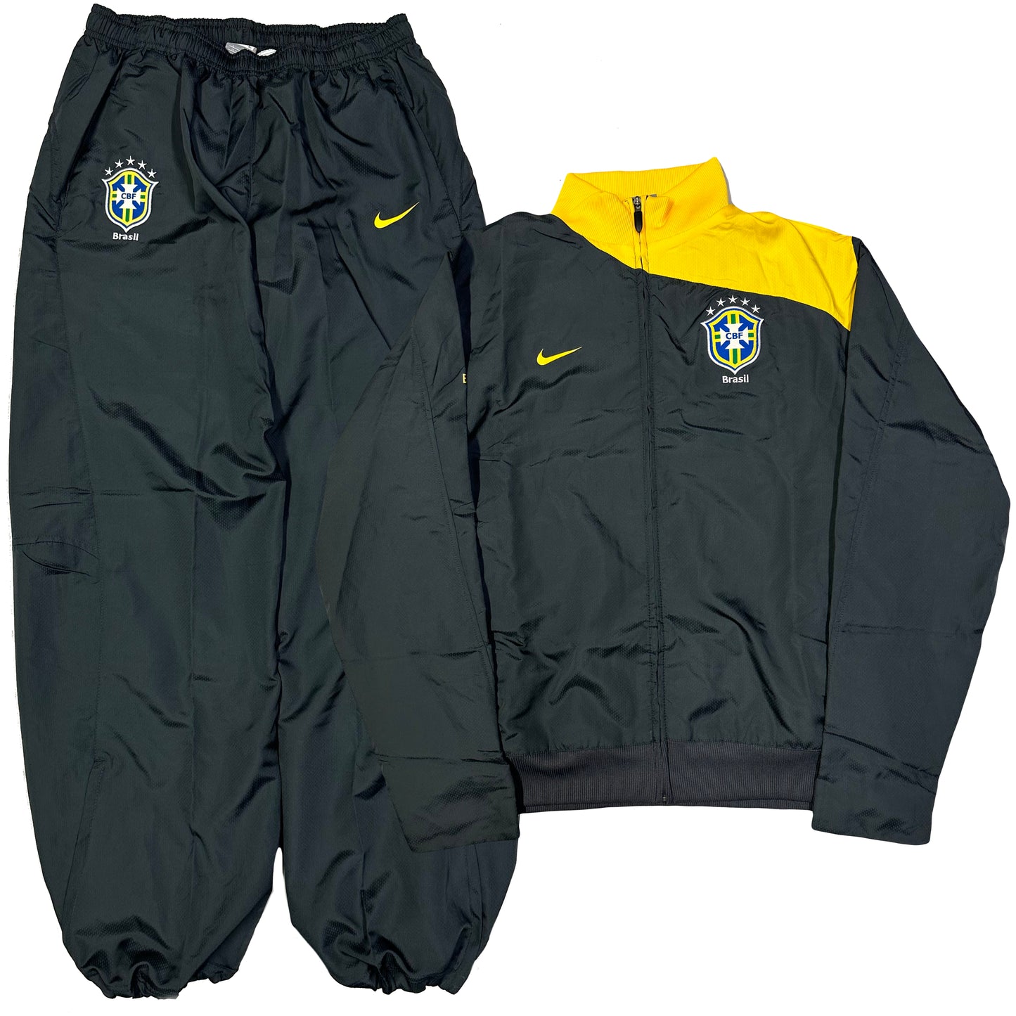 Nike Brazil 2008/10 Tracksuit In Black & Yellow ( L )