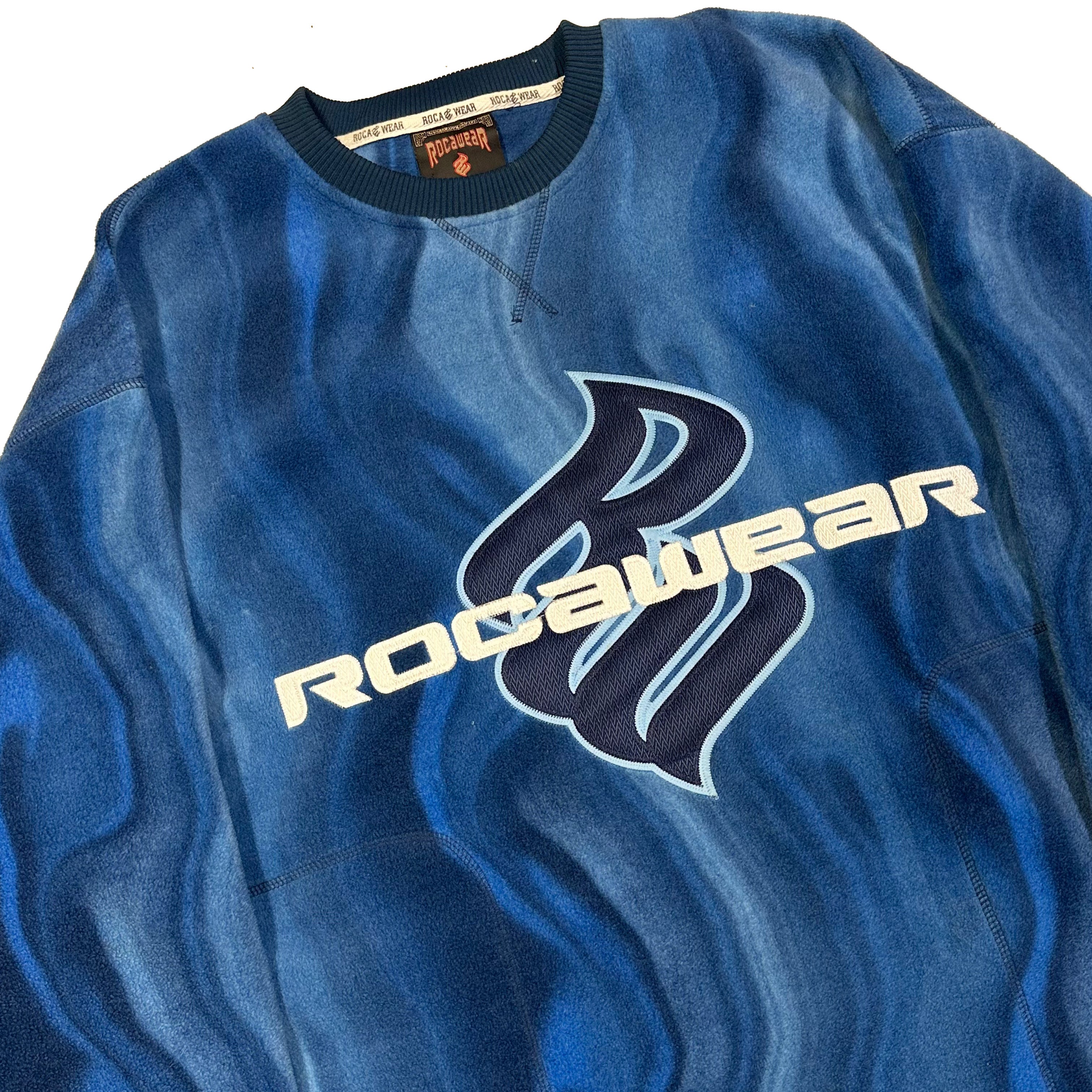 Rocawear Marbled Fleece Sweatshirt In Blue ( L )