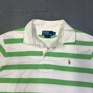 Ralph Lauren Rugby Polo In White & Green ( XL )