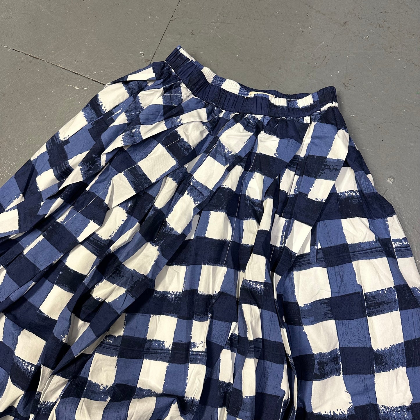 Uniqlo X Marni Checkered Skirt In Blue ( M )