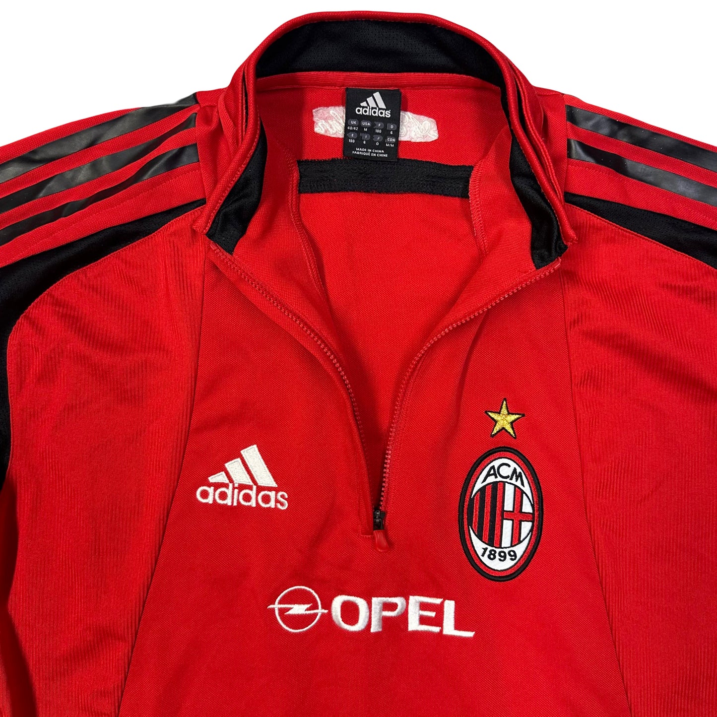 Adidas 2004/05 AC Milan Training Quarterzip Top In Red ( M )