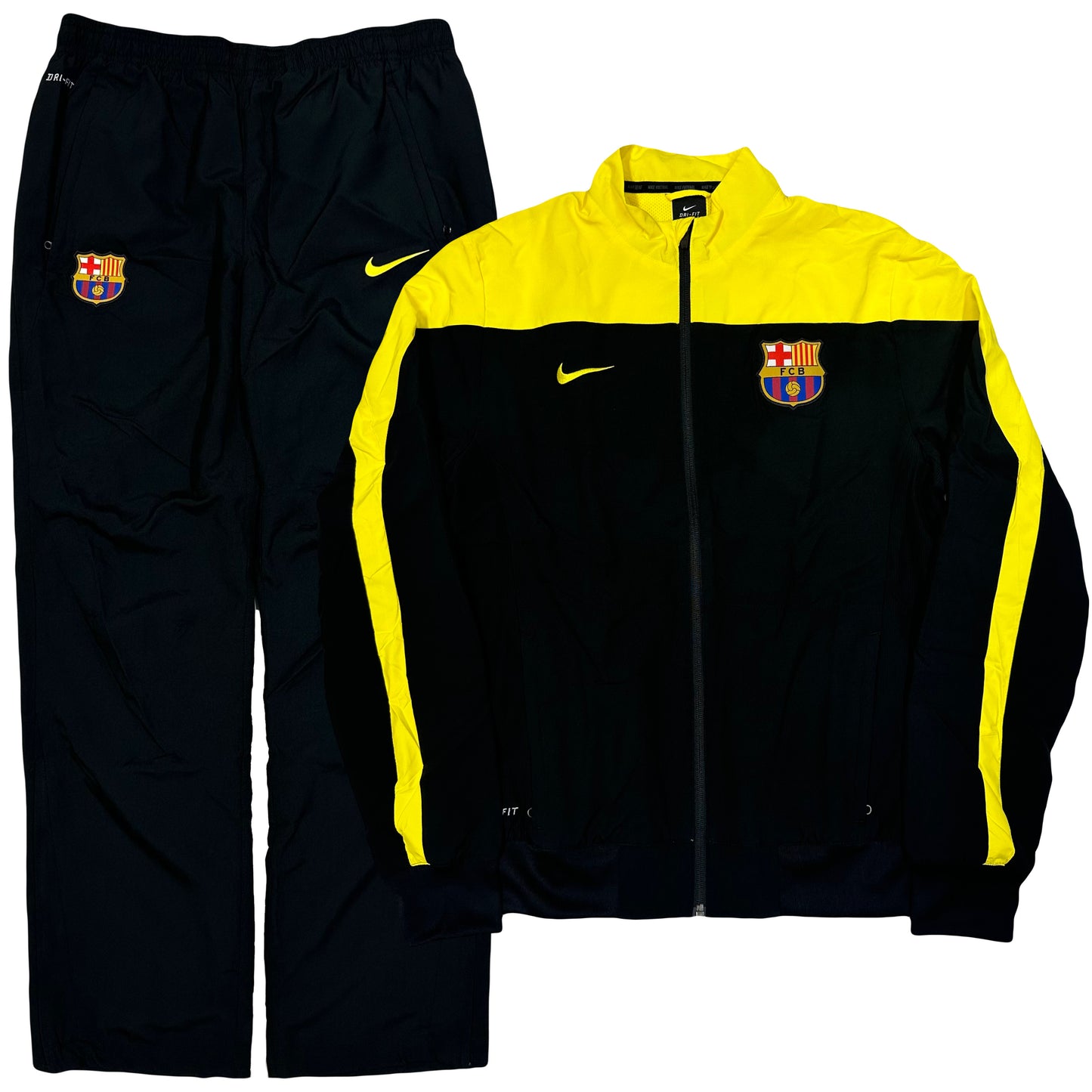 Nike 2013/14 Barcelona Tracksuit In Black & Yellow ( L )