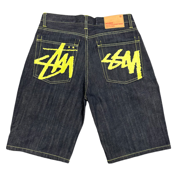 Stüssy Spellout Jorts With Yellow Print ( W30 )